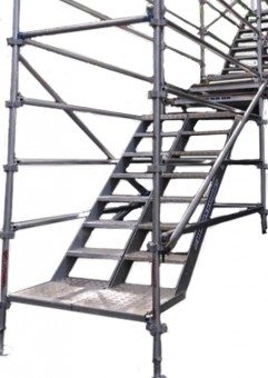 scaffolding over stairs